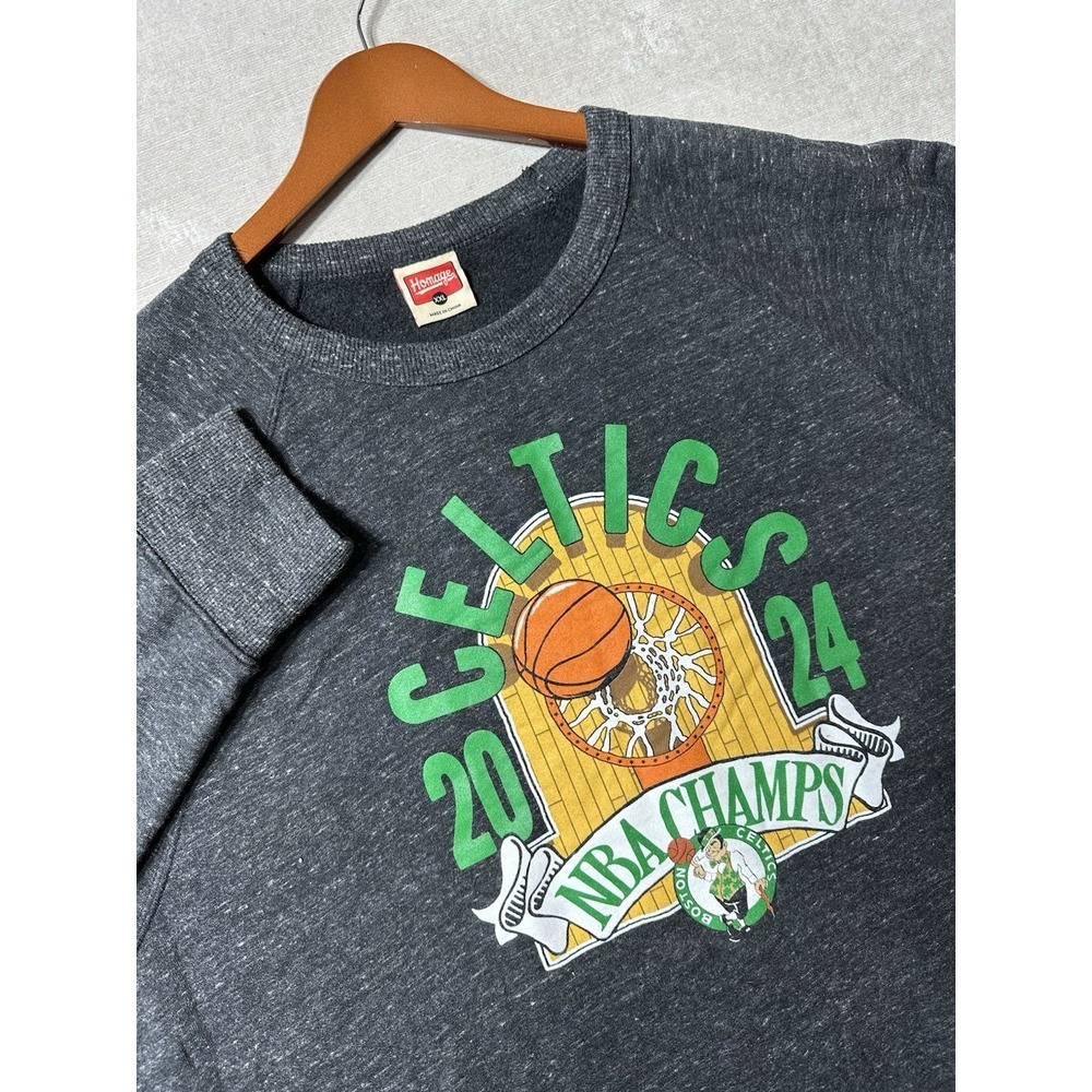 Homage Boston Celtics Crewneck Sweatshirt Mens Size XXL Grey 2024 NBA Champions